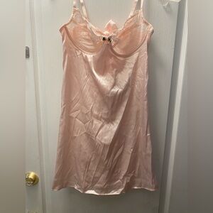 Forever 21 Pink Satin Pink Satin Babydoll Slip Dress